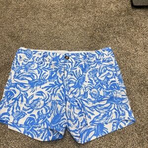 Lilly Pulitzer Blue and White Swim Trunks